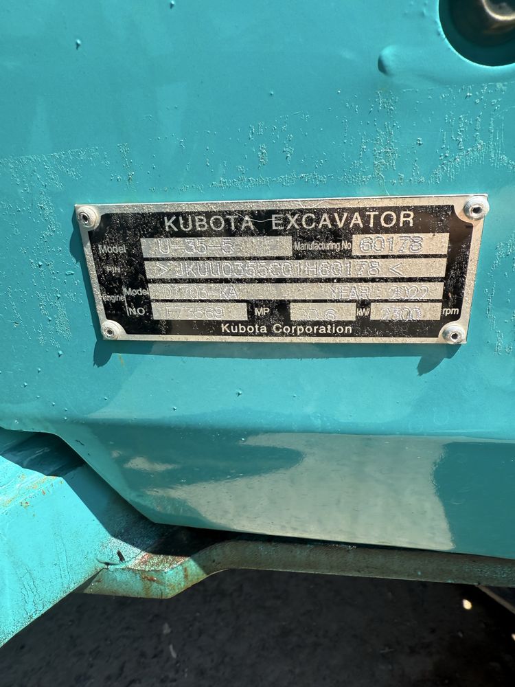 Kubota 3.5 t міні екскаватор