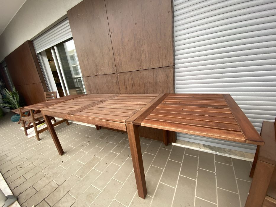 Mesa refeição exterior extensível  + cadeiras - IKEA APPLARO