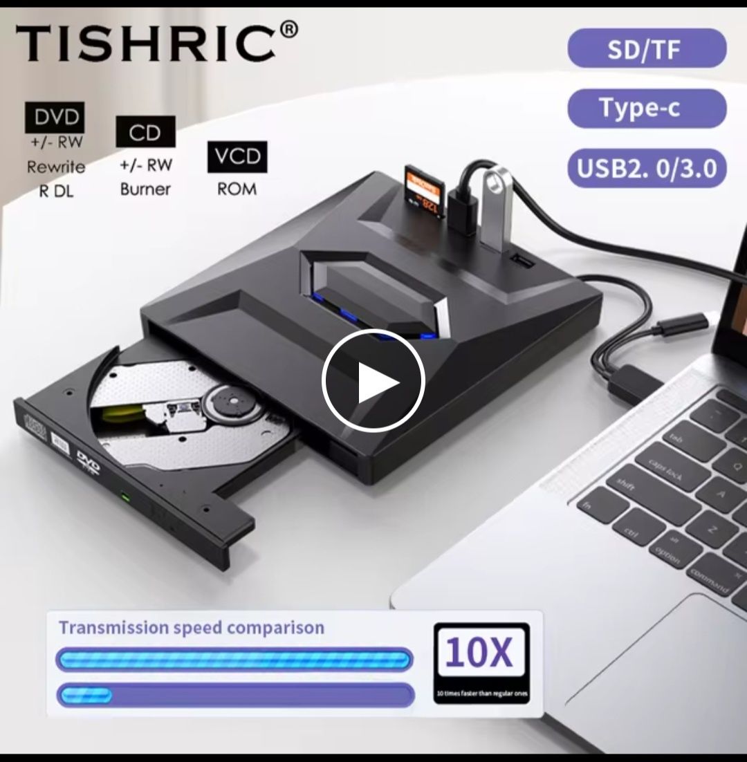 Tiscric USB3.0 zewnętrzny odtwarzacz CD B21-Y