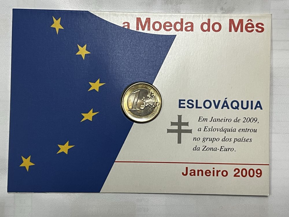 3 moedas de 1€ em blister