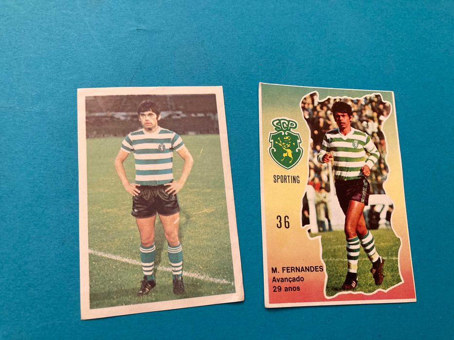 Lote de 2 Cromos de Futebol Manuel Fernandes Sporting Anos 70