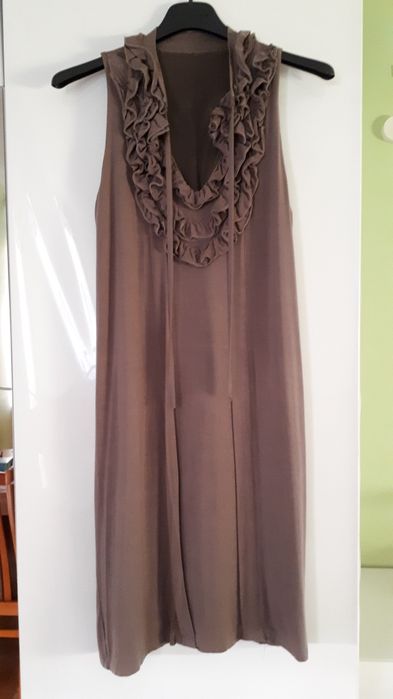 Zestaw 2 tuniki, sukienka, brązowe r. S