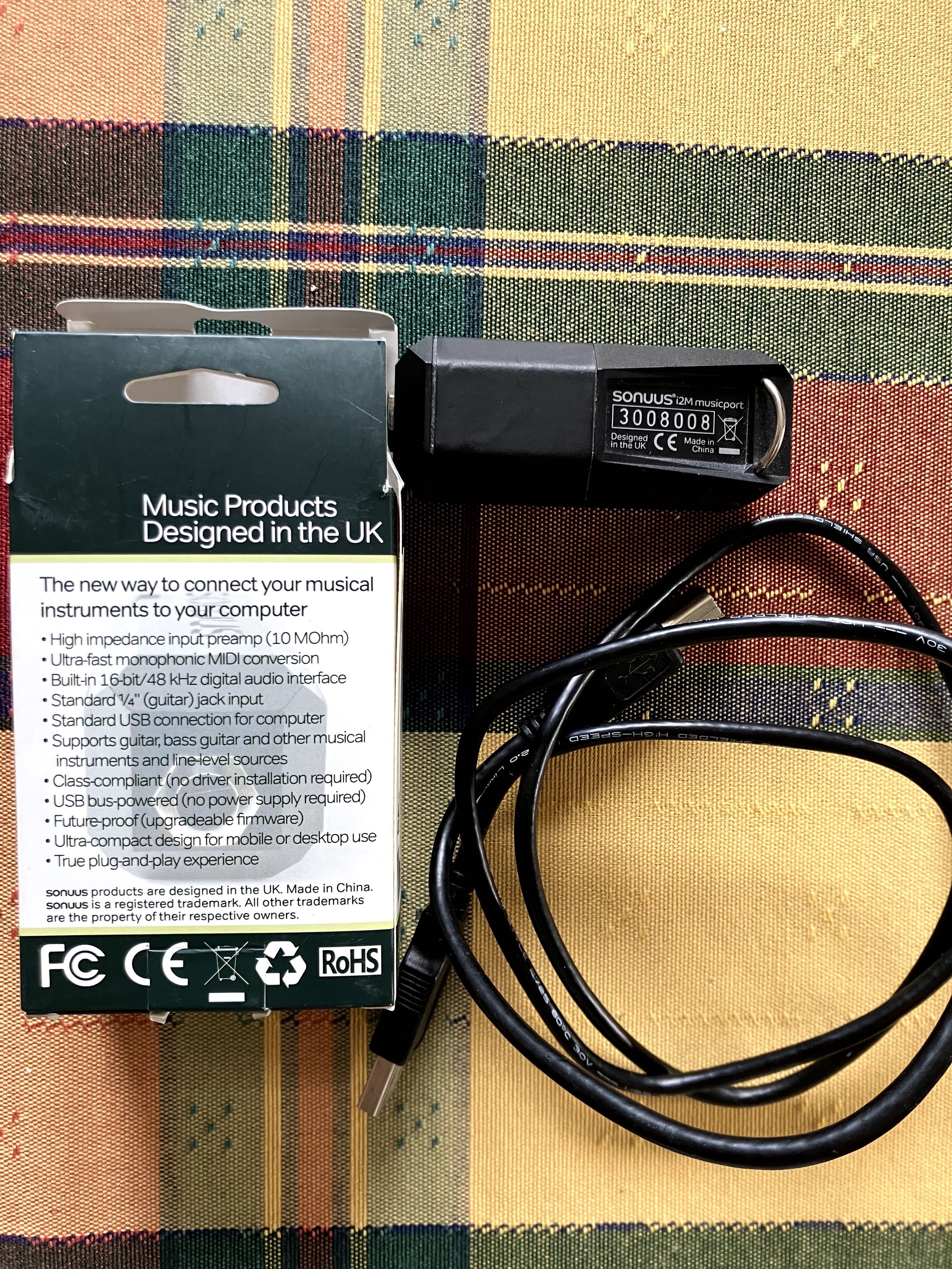 Sonuus i2M Musicport to konwerter MIDI & Hi-Z USB Audio Interface
