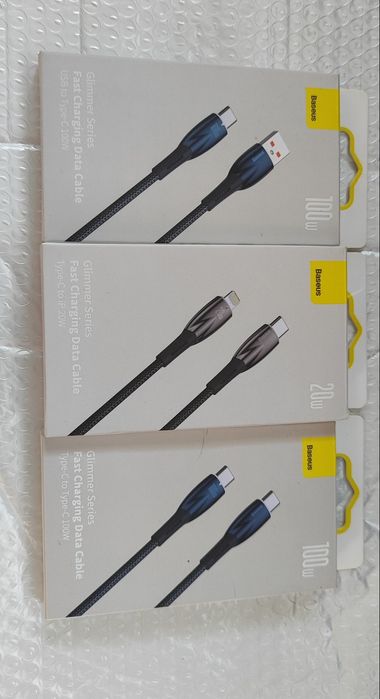 Кабель Baseus USB A, Type C, Lightning. 1 метр, 2 метри