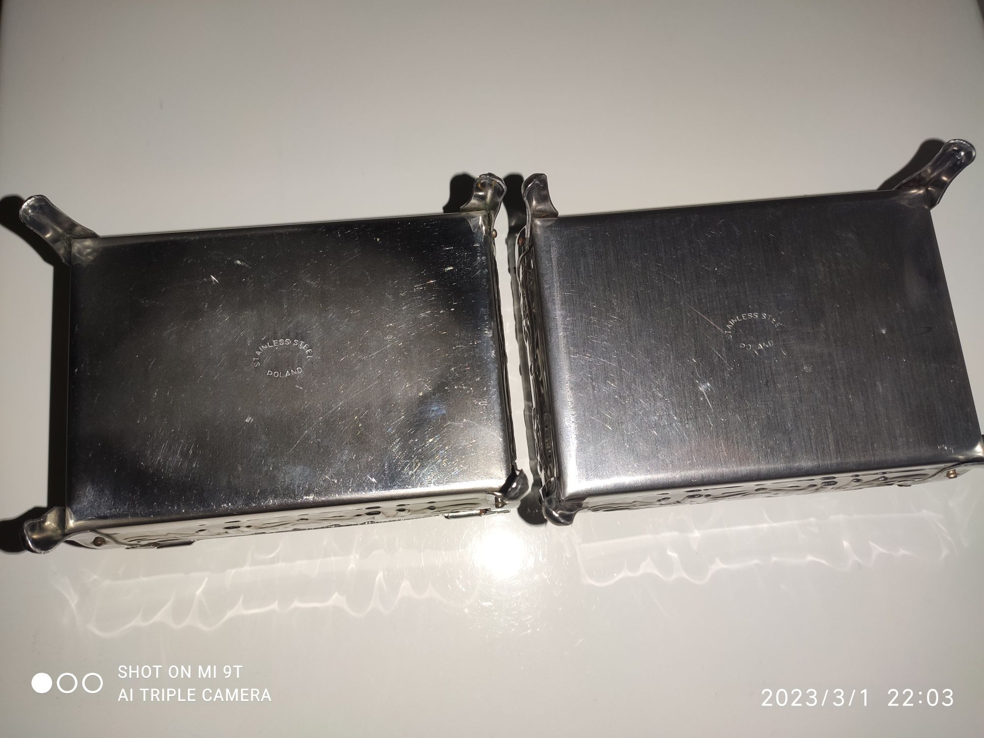 Szkatułka szkatułki srebrne stal nierdzewna Made in Poland PRL