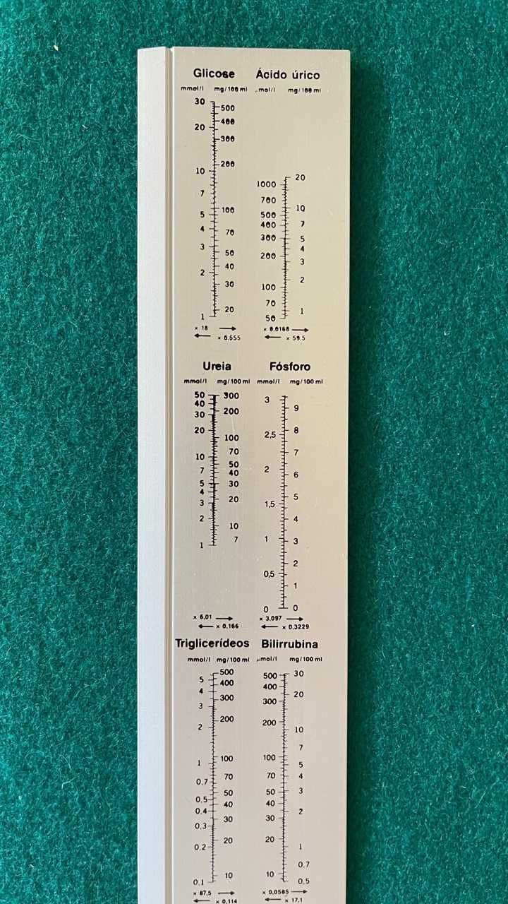 Régua Roche anos 80-90 Escalas análises médicas Coleção