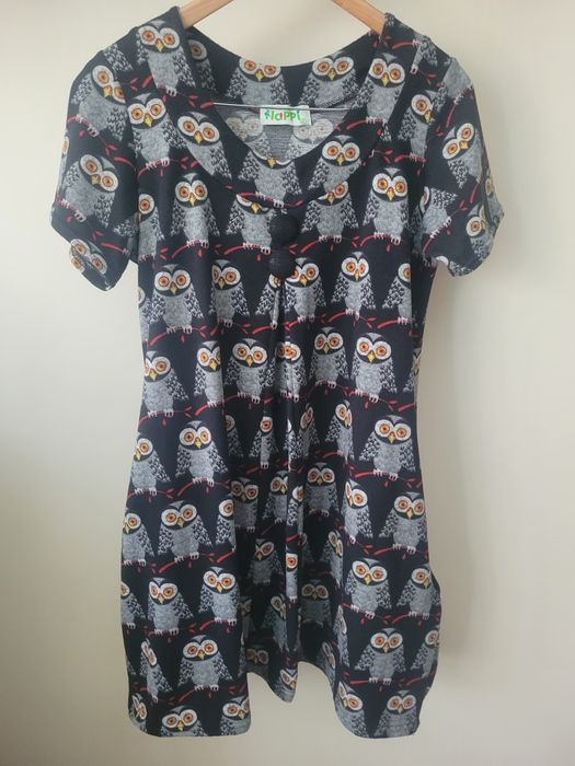 Sweterkowa tunika w sowy Happi ,unikatowa,XL(42)