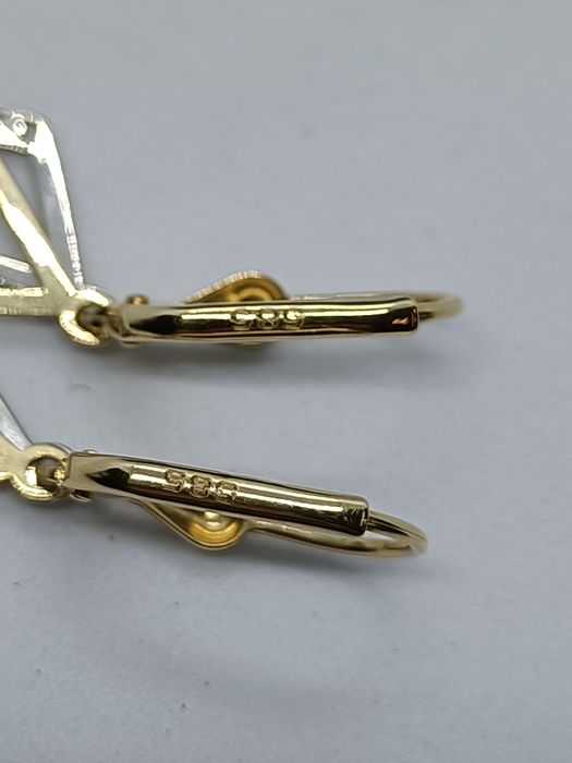 Modne kolczyki ze złota, złoto pr 585