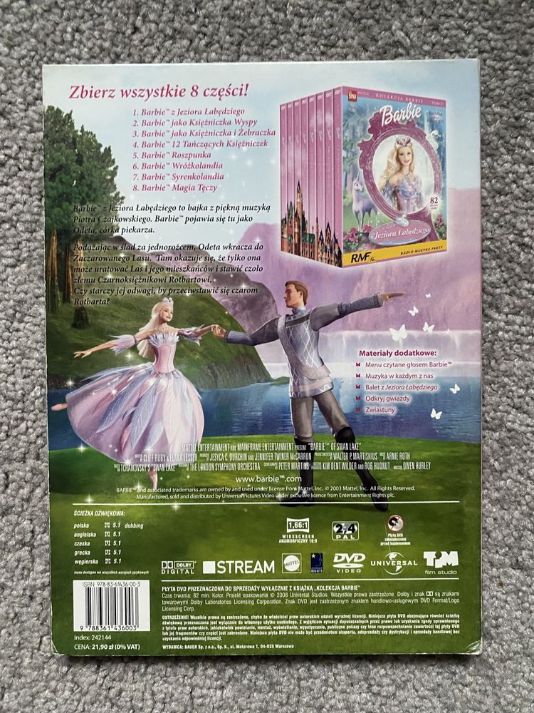 Film DVD i książka Barbie z Jeziora Łabędziego tom 1