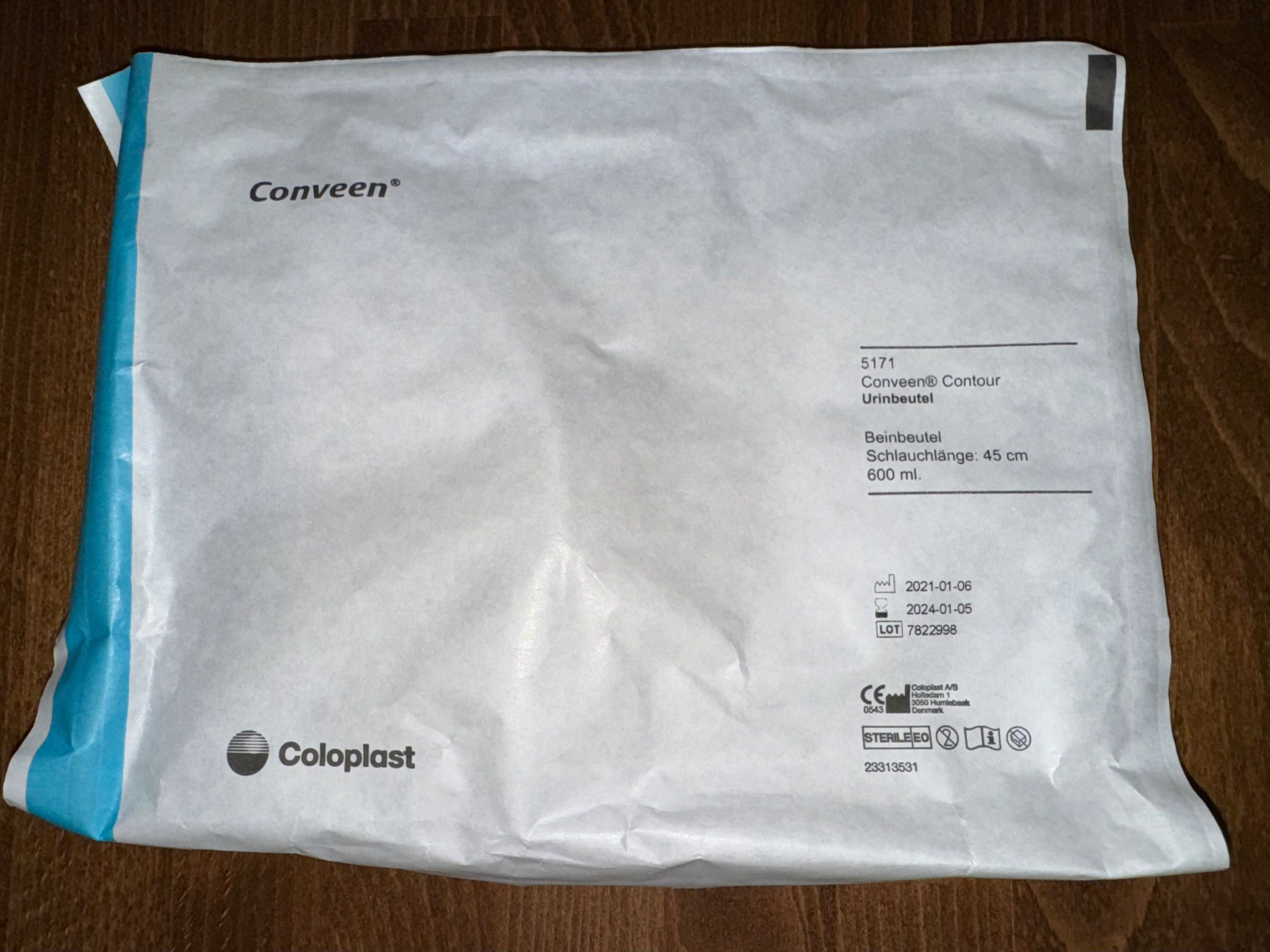 Сечоприймач Coloplast 05171 Conveen ножний, 45см, 600мл 10 шт.упаковка