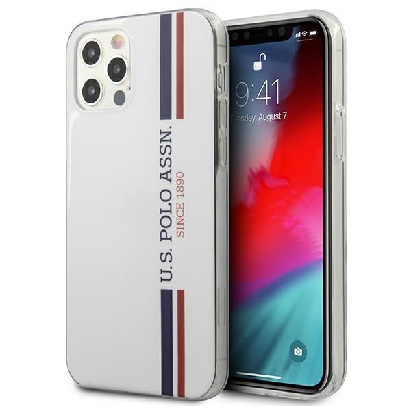 Etui U.S. Polo Tricolor dla iPhone 12 Pro Max - Biało-Trójkolorowe