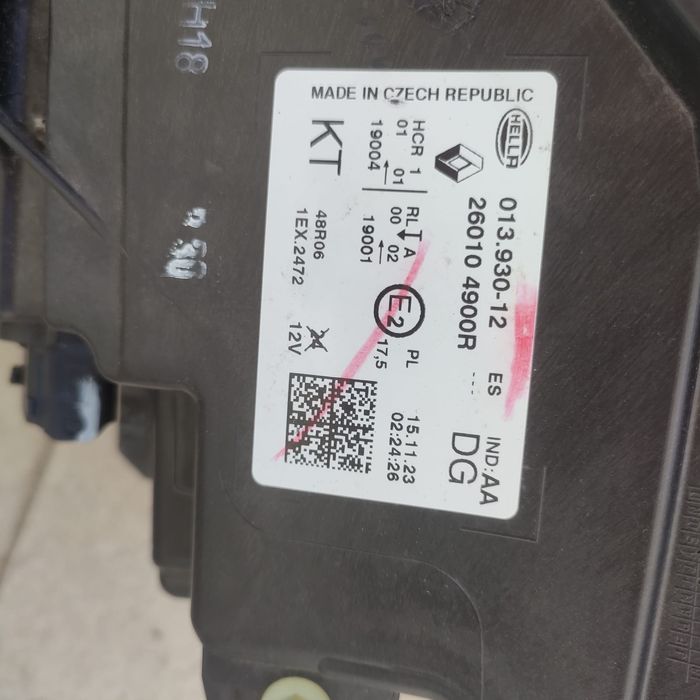 Renault Captur II 2 ótica farol direito LED Pure Vision