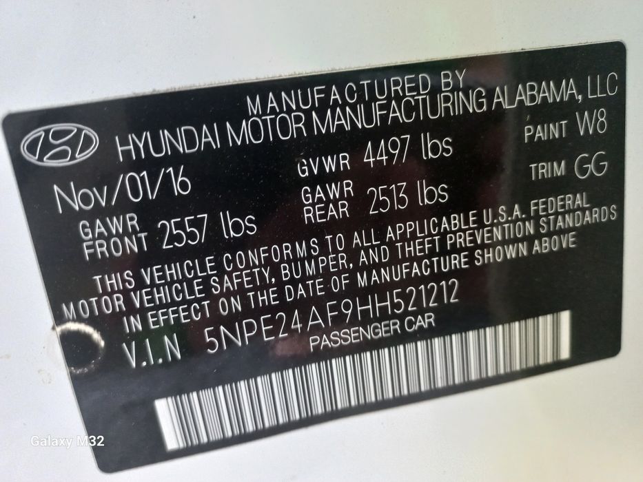 Hyundai Sonata 2017, 2.4 бензин, білий перламутр