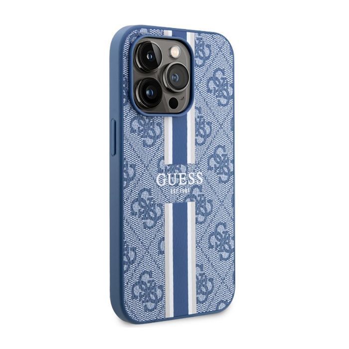 Guess 4G Printed Stripes Magsafe - Etui Iphone 14 Pro Max (Niebieski)