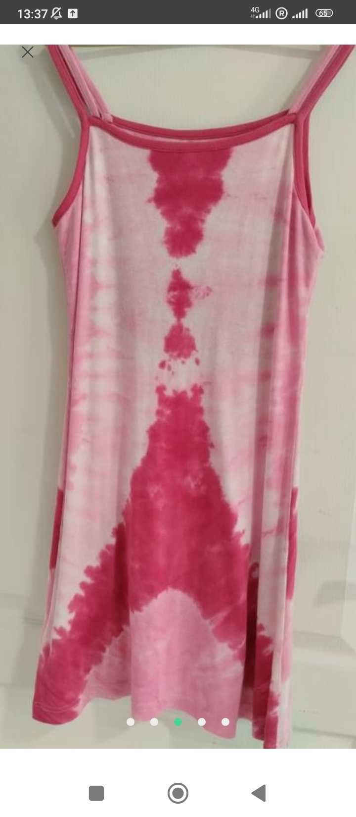 Плаття сарафан міні tie dye рожеве барбі Barbie метелик бісер 2yk