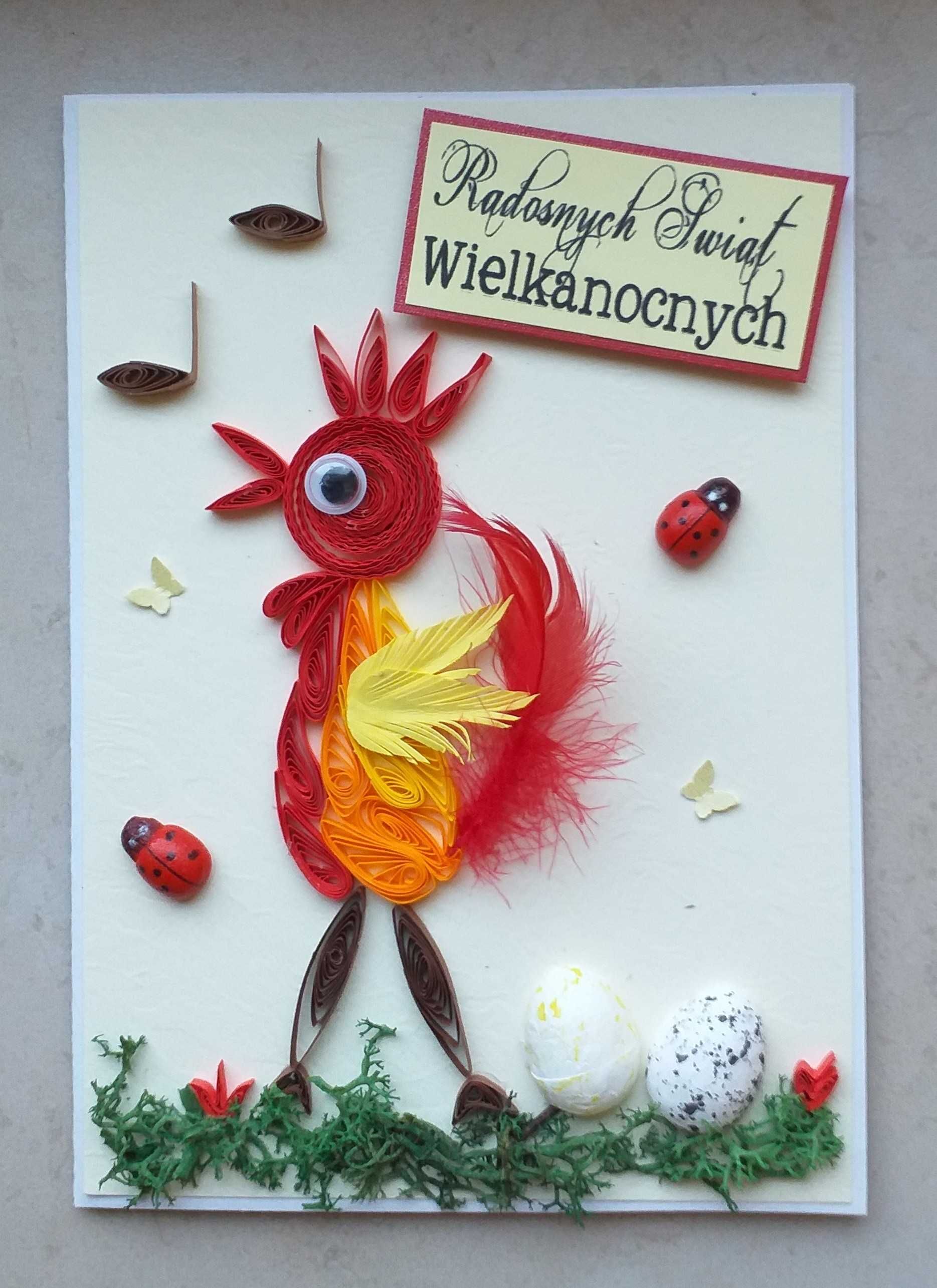 Kartka Wielkanocna RĘKODZIEŁO Quilling