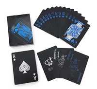 Czarne plastikowe karty gry wodoodporne z tworzywa wojna poker oczko