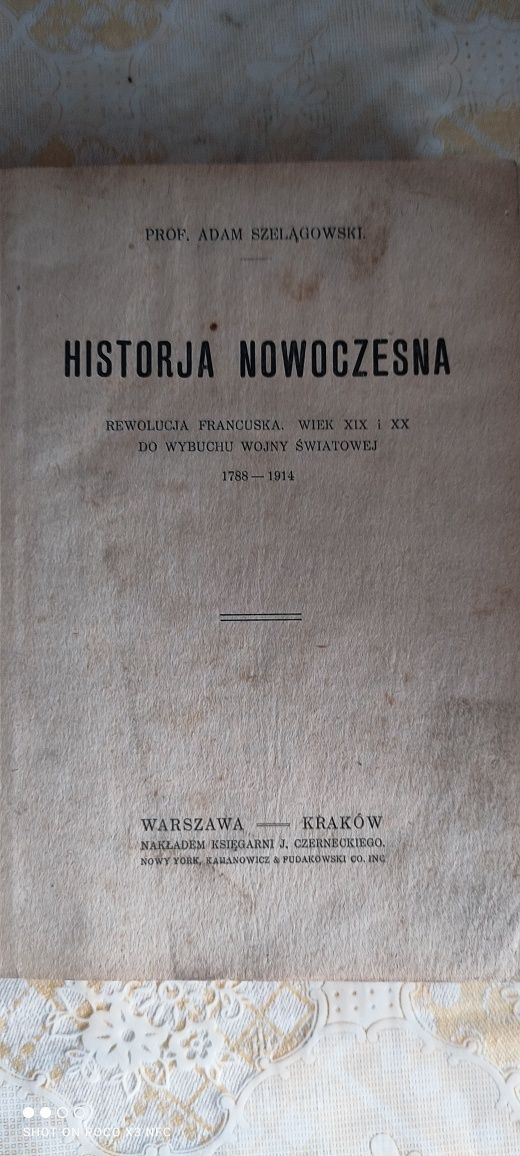 Historja nowoczesna "Сучасна історія", 1921 р.в., Адам Шелговський