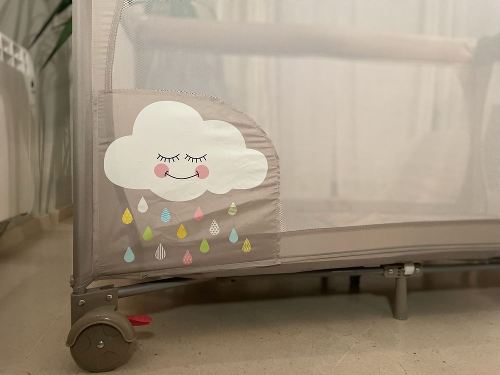Cama de viagem Asalvo com colchão e téxteis
