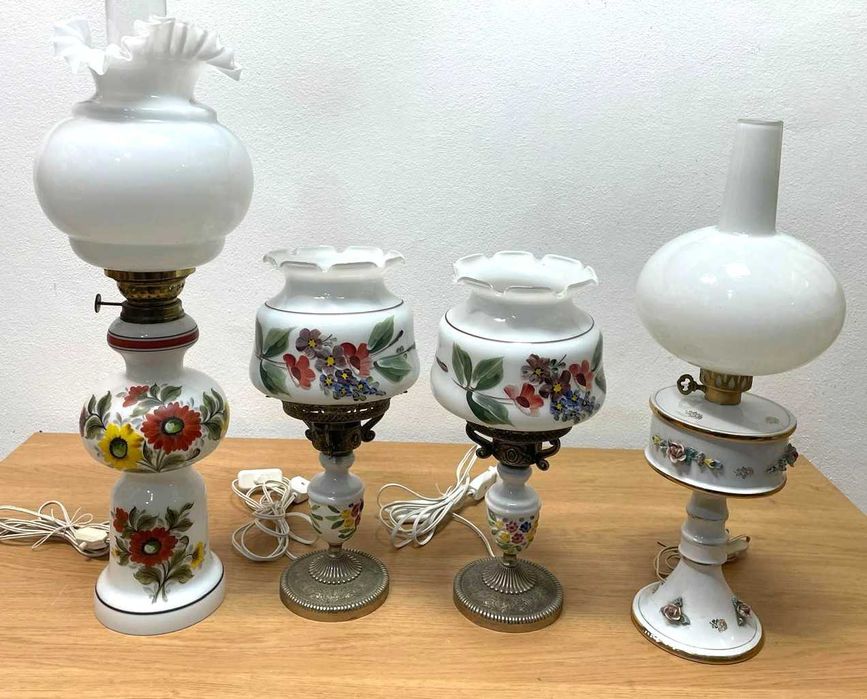 Candeeiros de mesa antigos porcelana