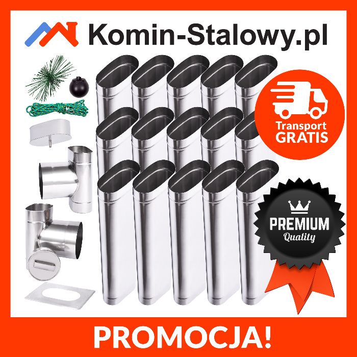 Wkład Kominowy Owalny do Komina Fi100x210/12m/0,8mm Kwaso-żarooodporny