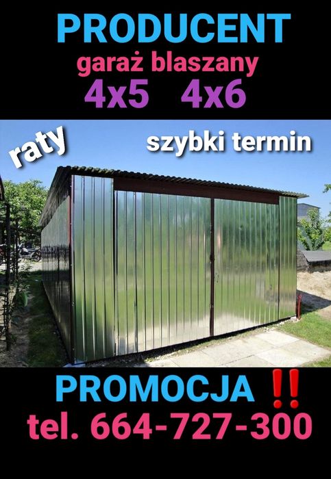 Garaż blaszany np 3x5 Blaszak GARAŻE Tanio i Szybko! CAŁA POLSKA raty