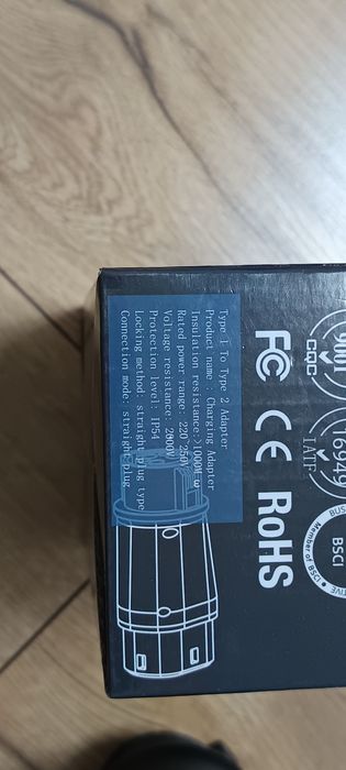 Adapter do ładowania samochodów EV Typ 1 na Typ 2 connector