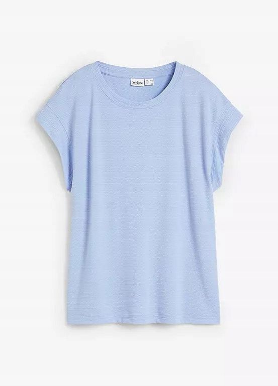 B.P.C. t-shirt damski niebieski ze wzorem strukturalnym ^40/42