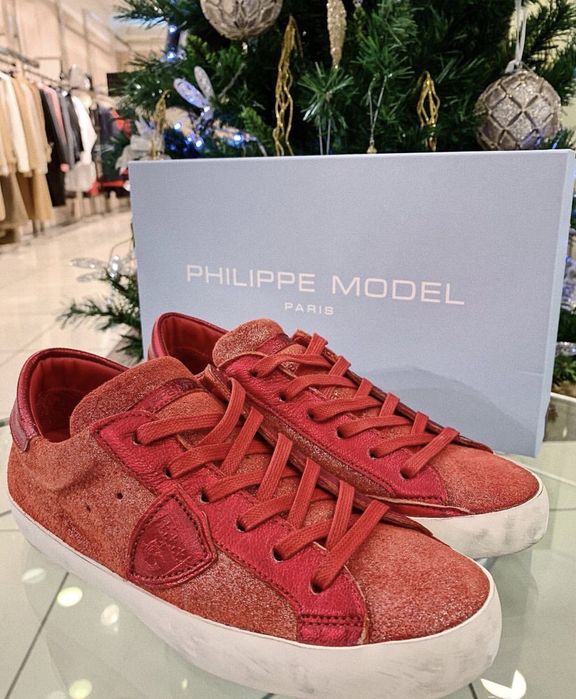 Кеды кроссовки красные Philippe Model Plein, Moschino, Golden Goose