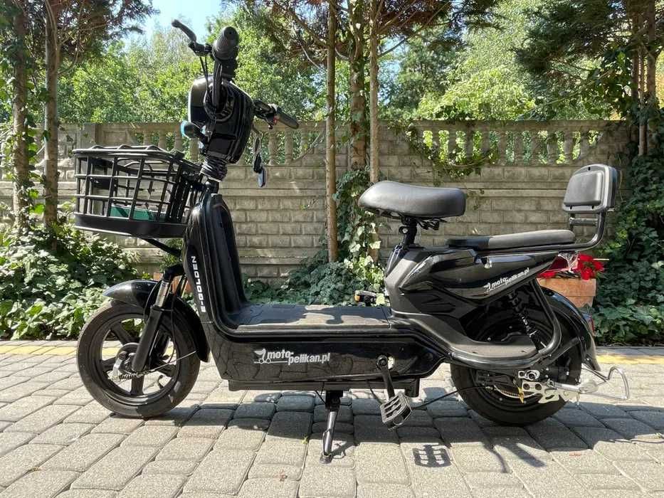 NOWY SKUTER ELEKTRYCZNY 250 WAT e-Golden Duży Koszyk Ledy Raty Dostawa