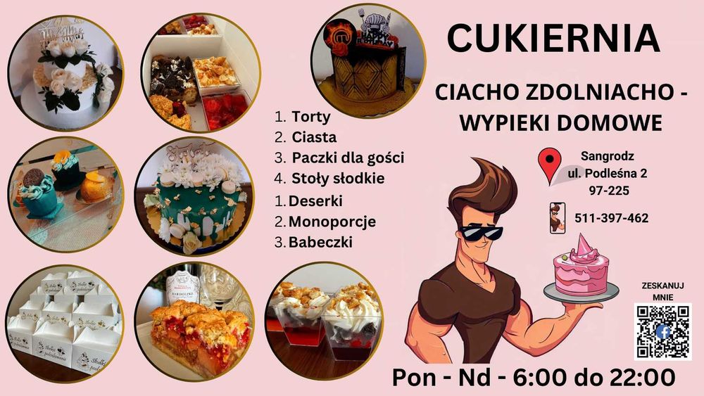 Ciasta monoporcje deserki stoły słodkie wesela komunie imprezy