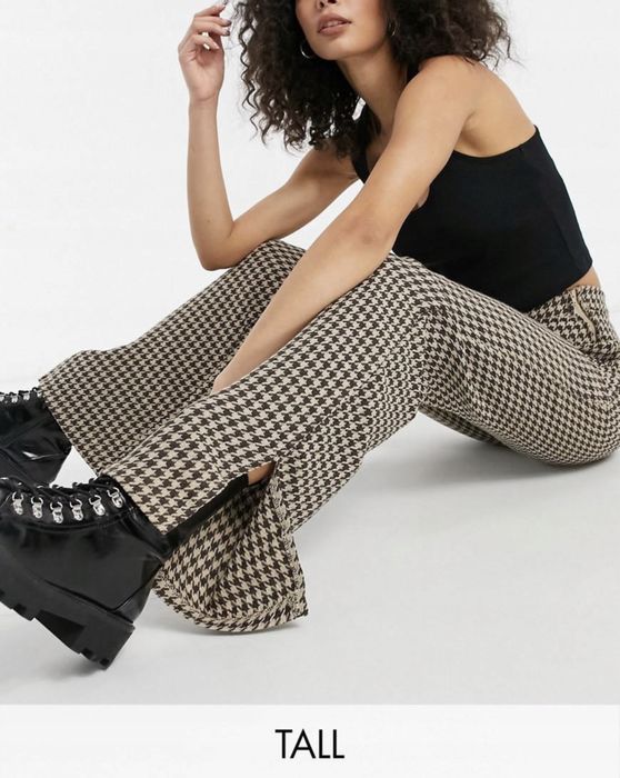 Eleganckie spodnie w pepitkę casual M/38 vintage