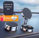 Suporte de telemóvel 360º para carro universal prata NOVO ENVIO GRÁTIS