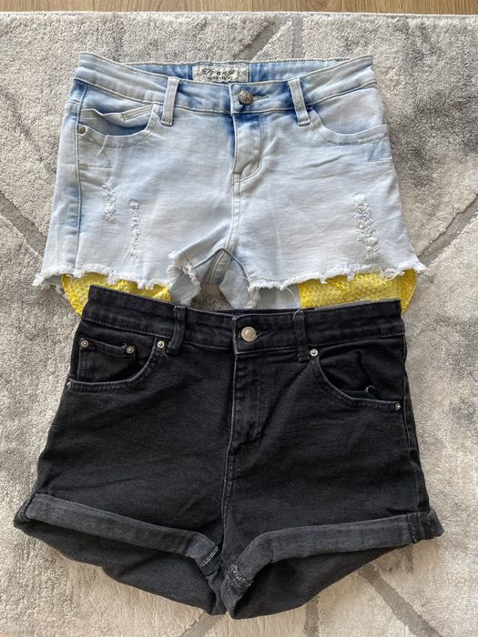 Dwie pary szorty jeansowe damskie młodzieżowe 36