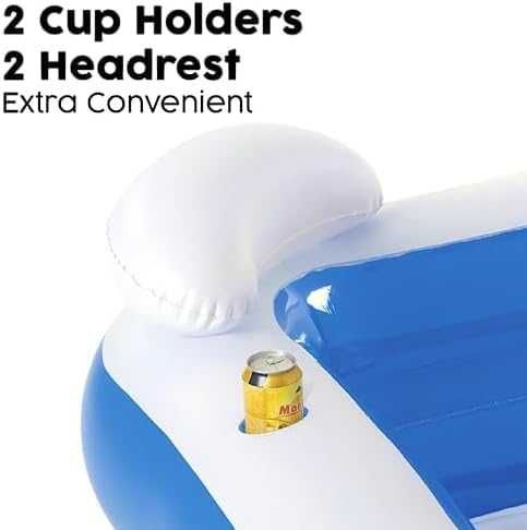 Piscina insuflável  com duas poltronas porta-bebidas 213x206x69cm NOVO