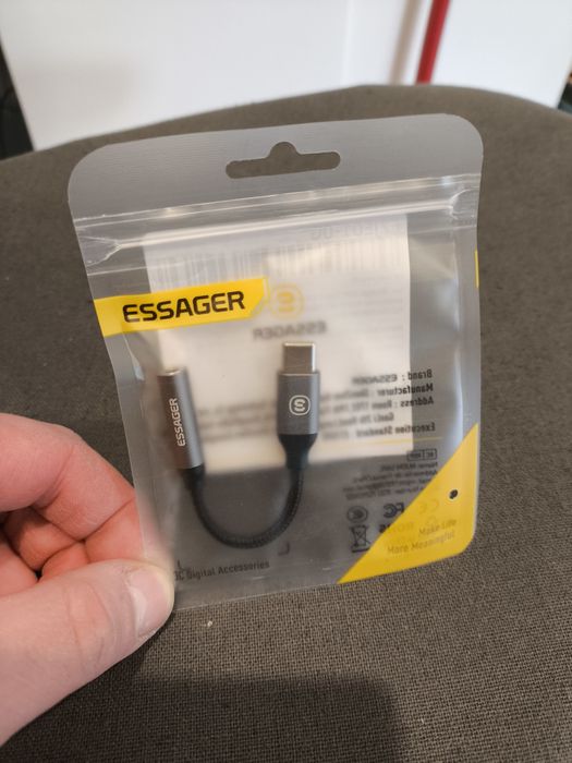 Adapter audio jack do usb-c Essager nowy
