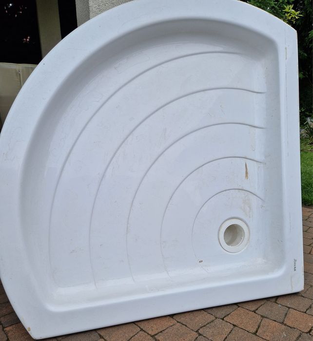 Brodzik prysznicowy zestaw syfon + nóżki 80x80 półokrągły