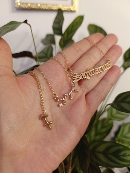 Nowy zestaw biżuterii trzy łańcuszki strzelec