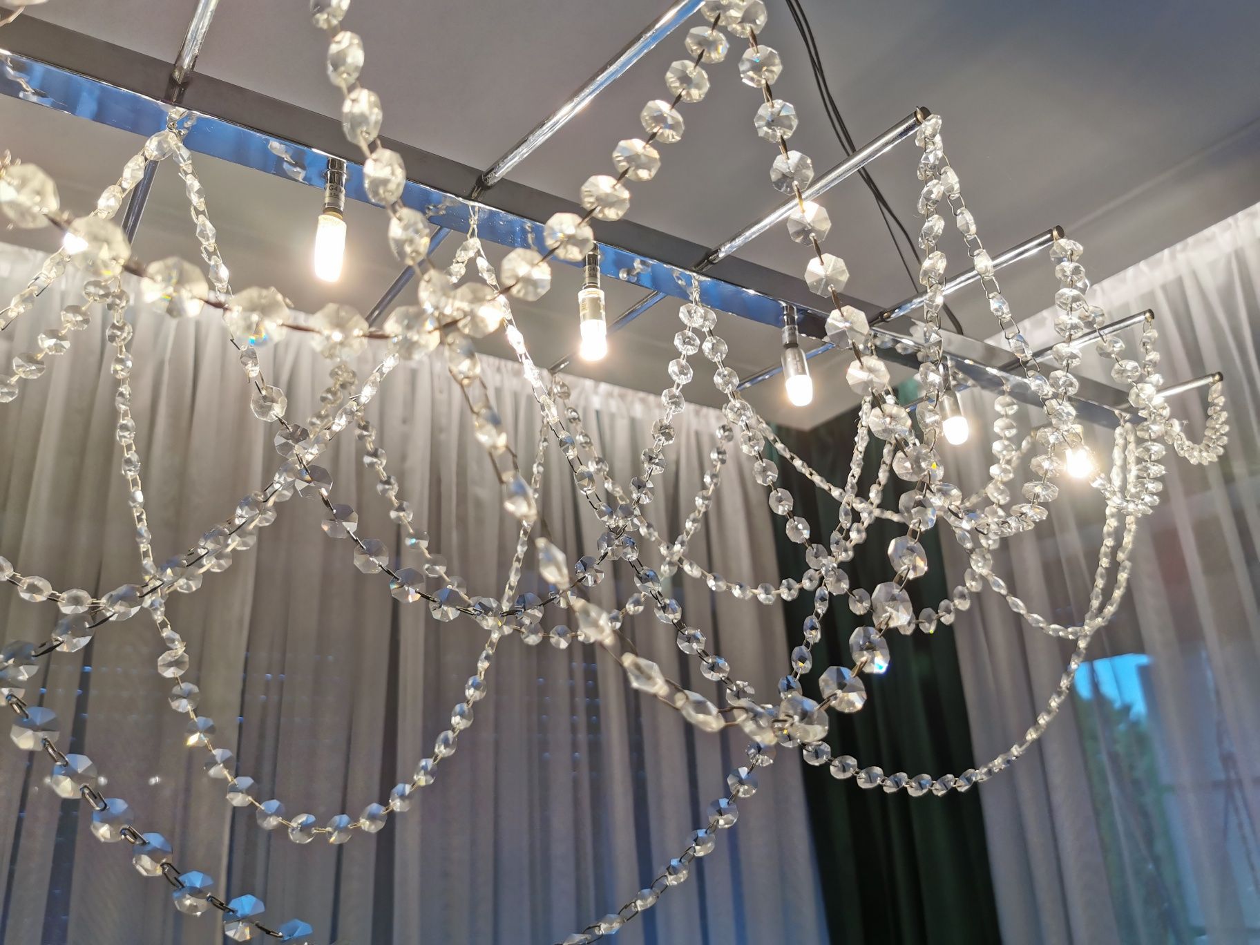 Komplet 2 szt wiszących lamp z kryształkami