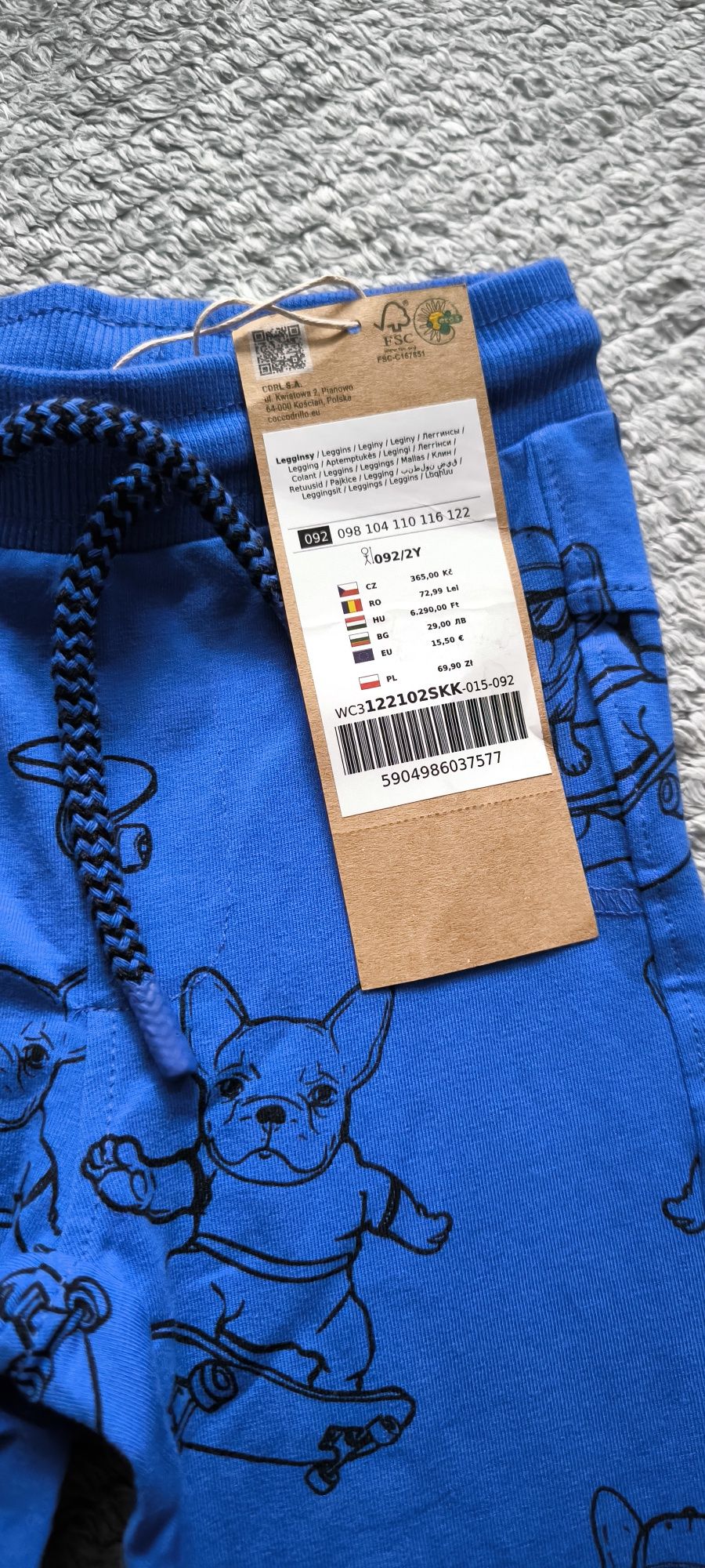 Nowe spodnie dresowe coccodrillo r. 92 slim