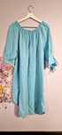 Błękitna letnia sukienka hiszpanka plus size len wiskoza  eur XL-3XL