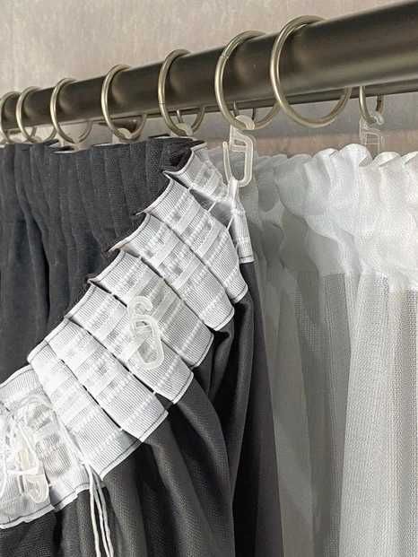 Комплект штор Diamond мікровелюр 150x250 см графітових 2 шт.