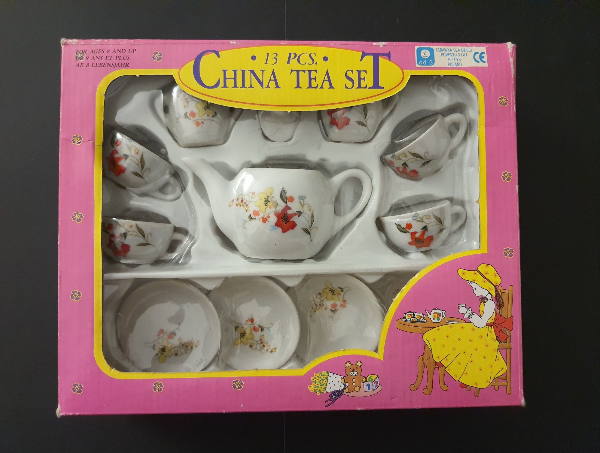 Ceramiczny zestaw dla dzieci do herbaty. Mini filiżanki,dzbanek