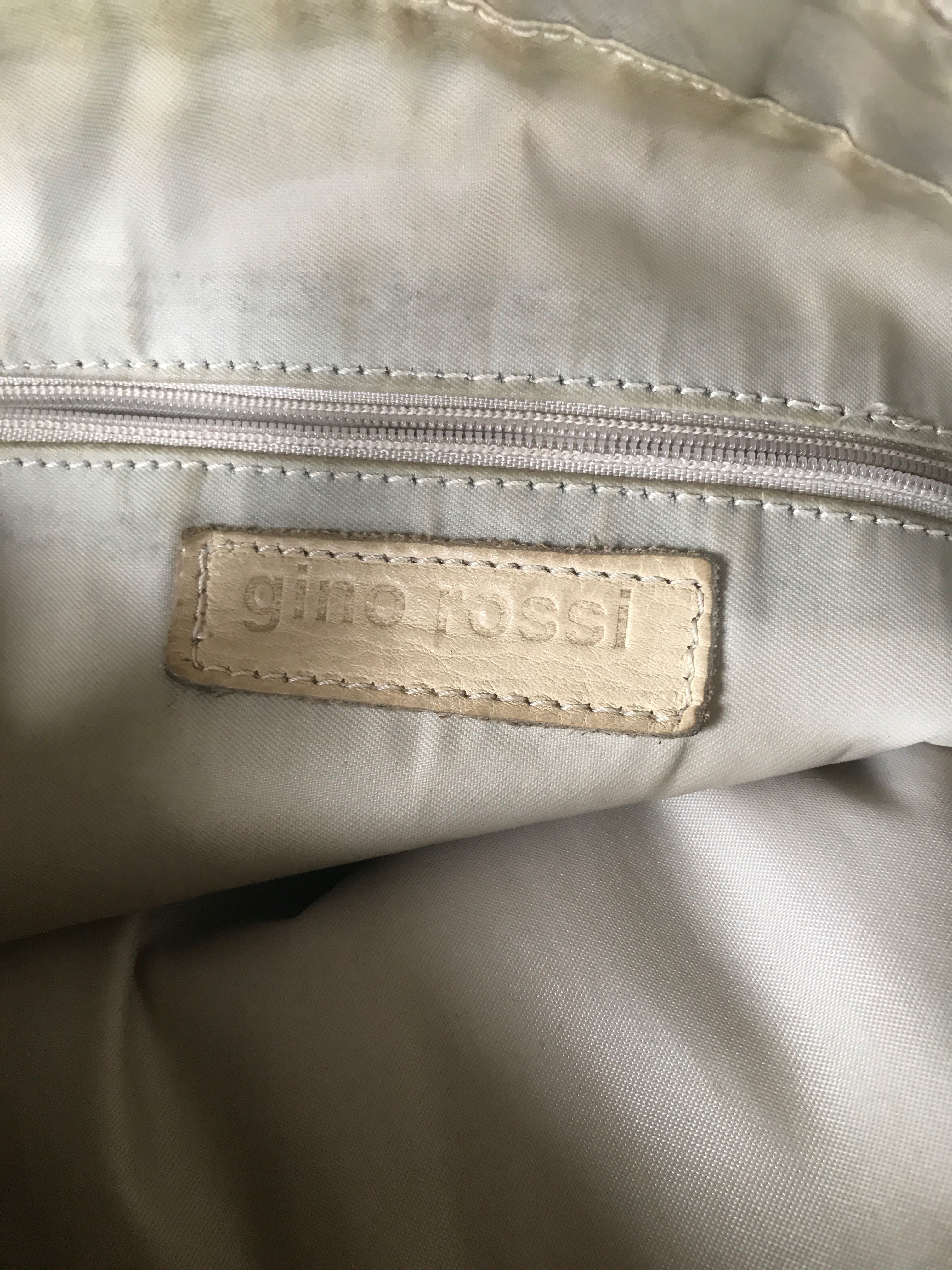Gino Rossi Duża torba skora naturalna kość słoniowa shopperka