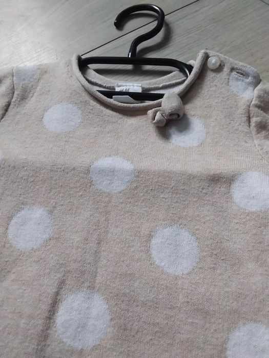 Bluza dziewczęca, sweter, bluzka z długim rękawem, H&M, 80/86