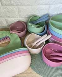 Дитячий силіконовий посуд з 5 предметів