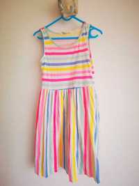 H&M 134-140cm krótka sukienka paski kolor na lato ramiączka neon
