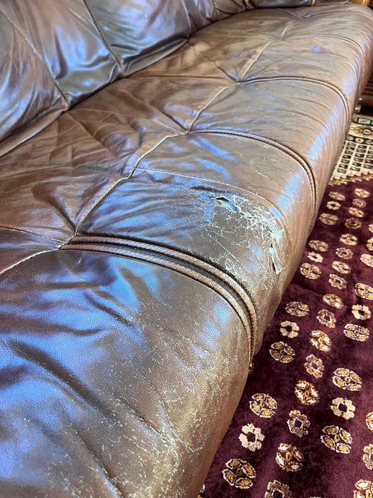 Conjunto de Sofás de Couro de madeira cerejeira