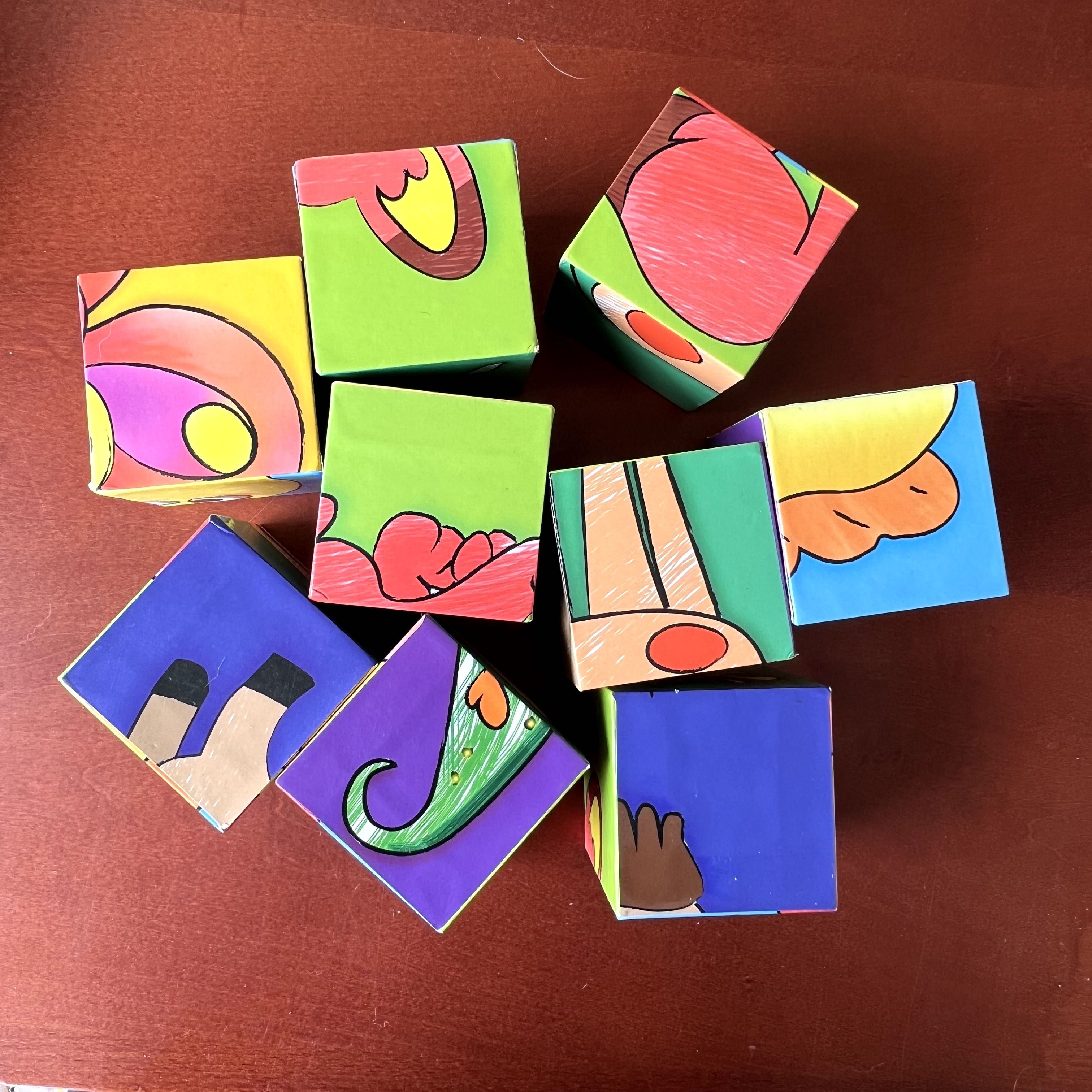 Puzzle Cube Animais - 9 Cubos, 6 Imagens - Brinquedos Crianças