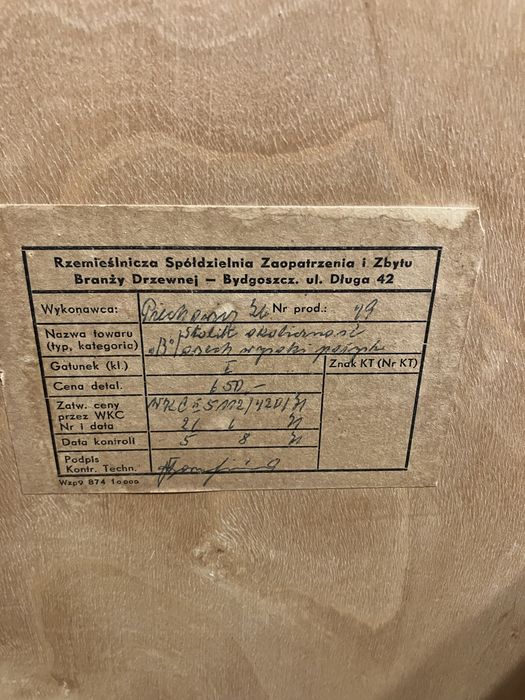 Ława, stolik PRL z 1971 roku